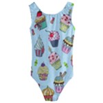 Cupcake Doodle Pattern Kids  Cut-Out Back One Piece Swimsuit