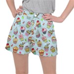 Cupcake Doodle Pattern Ripstop Shorts