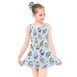 Cupcake Doodle Pattern Kids  Skater Dress Swimsuit