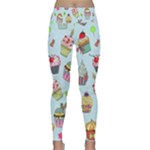 Cupcake Doodle Pattern Lightweight Velour Classic Yoga Leggings