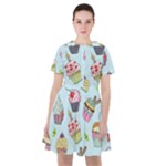 Cupcake Doodle Pattern Sailor Dress