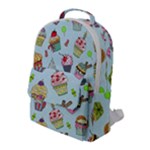 Cupcake Doodle Pattern Flap Pocket Backpack (Large)