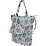 Cupcake Doodle Pattern Shoulder Tote Bag