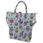 Cupcake Doodle Pattern Buckle Top Tote Bag