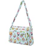 Cupcake Doodle Pattern Front Pocket Crossbody Bag