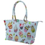 Cupcake Doodle Pattern Canvas Shoulder Bag