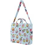 Cupcake Doodle Pattern Square Shoulder Tote Bag