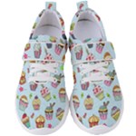 Cupcake Doodle Pattern Women s Velcro Strap Shoes