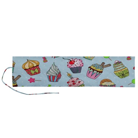 Cupcake Doodle Pattern Roll Up Canvas Pencil Holder (L) from ArtsNow.com