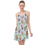 Cupcake Doodle Pattern Summer Time Chiffon Dress