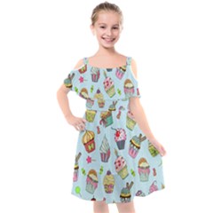 Kids  Cut Out Shoulders Chiffon Dress 