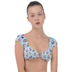 Cupcake Doodle Pattern Cap Sleeve Ring Bikini Top