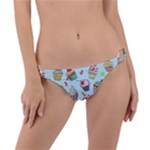 Cupcake Doodle Pattern Ring Detail Bikini Bottom