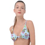 Cupcake Doodle Pattern Knot Up Bikini Top