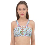 Cupcake Doodle Pattern Cage Up Bikini Top