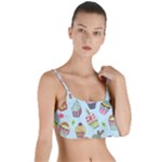 Cupcake Doodle Pattern Layered Top Bikini Top 