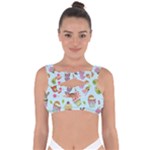 Cupcake Doodle Pattern Bandaged Up Bikini Top