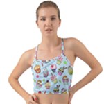 Cupcake Doodle Pattern Mini Tank Bikini Top