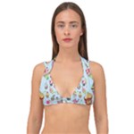 Cupcake Doodle Pattern Double Strap Halter Bikini Top