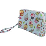 Cupcake Doodle Pattern Wristlet Pouch Bag (Small)