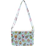 Cupcake Doodle Pattern Double Gusset Crossbody Bag