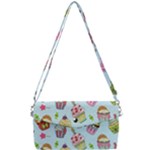 Cupcake Doodle Pattern Removable Strap Clutch Bag