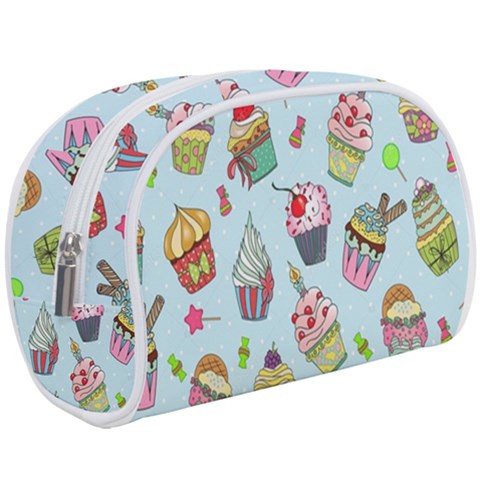 Cupcake Doodle Pattern Makeup Case (Large) from ArtsNow.com