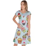 Cupcake Doodle Pattern Classic Short Sleeve Dress