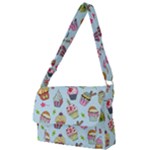 Cupcake Doodle Pattern Full Print Messenger Bag (L)