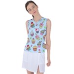 Cupcake Doodle Pattern Women s Sleeveless Sports Top