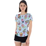 Cupcake Doodle Pattern Back Cut Out Sport Tee