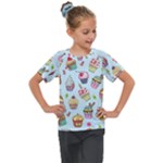 Cupcake Doodle Pattern Kids  Mesh Piece Tee