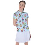 Cupcake Doodle Pattern Women s Polo Tee