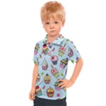 Cupcake Doodle Pattern Kids  Polo Tee