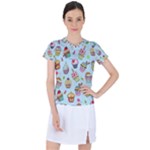 Cupcake Doodle Pattern Women s Sports Top