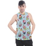 Cupcake Doodle Pattern Men s Sleeveless Hoodie