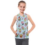 Cupcake Doodle Pattern Kids  Sleeveless Hoodie