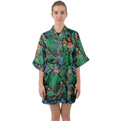 Half Sleeve Satin Kimono  