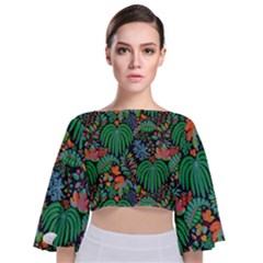 Tie Back Butterfly Sleeve Chiffon Top 