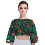 14 Tie Back Butterfly Sleeve Chiffon Top