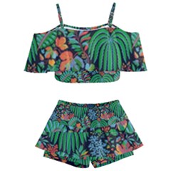 Kids  Off Shoulder Skirt Bikini 