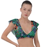 14 Plunge Frill Sleeve Bikini Top