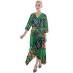 14 Quarter Sleeve Wrap Front Maxi Dress