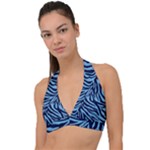 Zebra 3 Halter Plunge Bikini Top