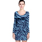 Zebra 3 Long Sleeve Velvet Bodycon Dress