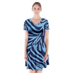 Zebra 3 Short Sleeve V-neck Flare Dress