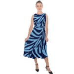 Zebra 3 Midi Tie-Back Chiffon Dress