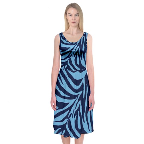 Zebra 3 Midi Sleeveless Dress from ArtsNow.com