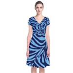 Zebra 3 Short Sleeve Front Wrap Dress