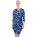 Zebra 3 Quarter Sleeve Hood Bodycon Dress